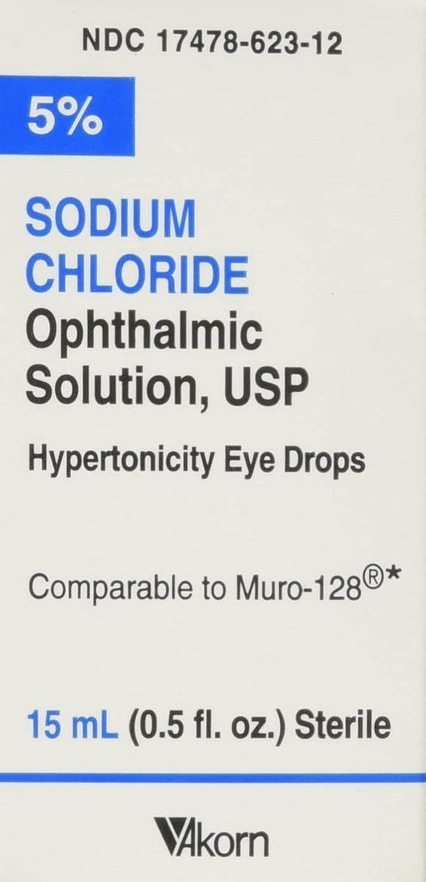 Akorn USP 5 Sodium Chloride Ophthalmic Solution, 0.5 Fluid Ounce