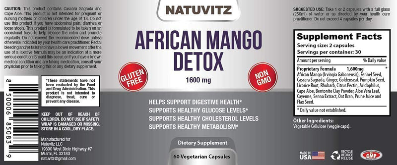 Natuvitz African Mango Detox Vagetable Capsules