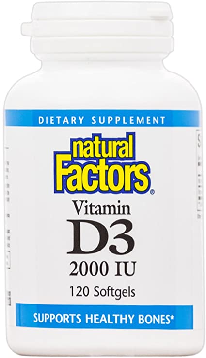 Factores naturales Vitamina D3 2000 UI 120 Softgels
