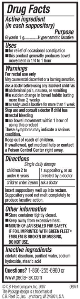 Fleet Pedia-Lax Children's Glycerin 12 Suppositories