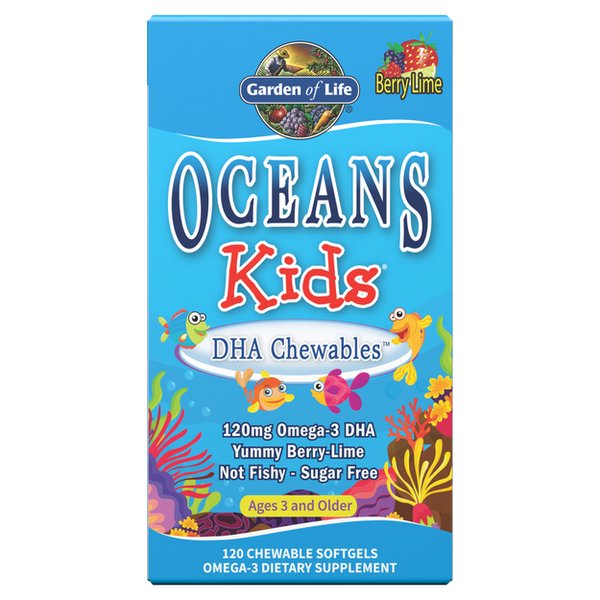 Garden of Life Oceans Kids DHA Omega-3 Berry Lime 120 Softgels