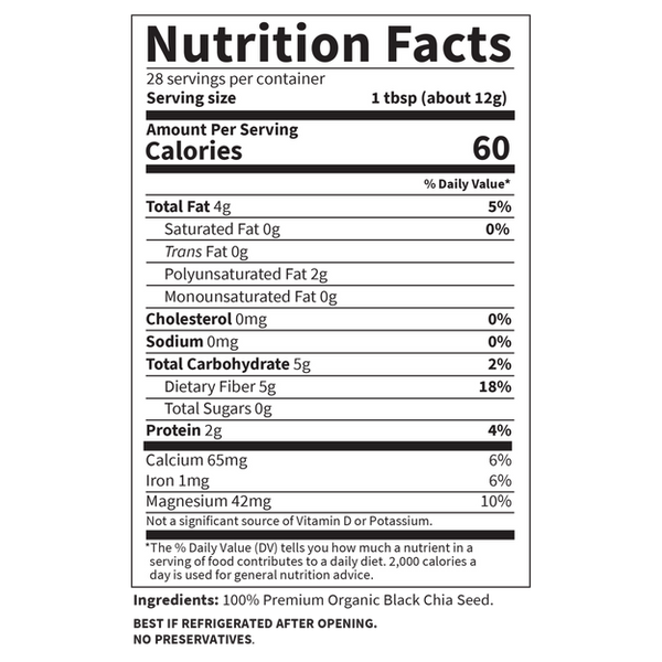 Jardín de la vida Semilla de chía orgánica 12 oz