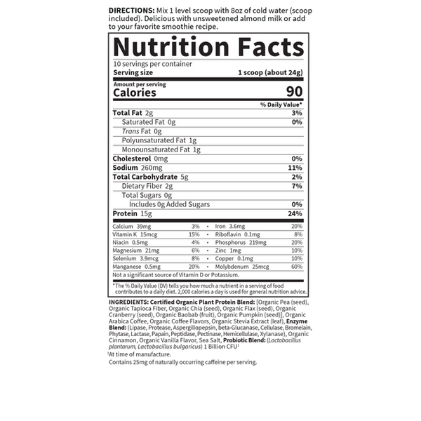 Garden Of Life Organic Plant Protein Coffee 9 Oz