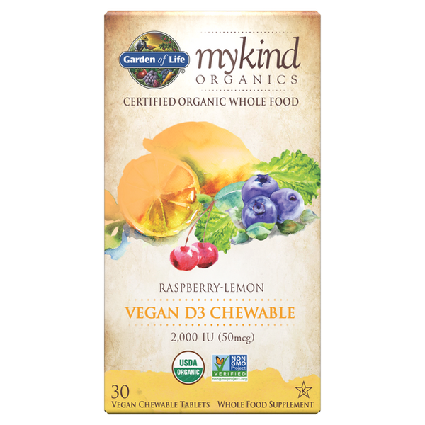 Garden of Life Mykind D3 2,000 IU Raspberry Lemon Chewables