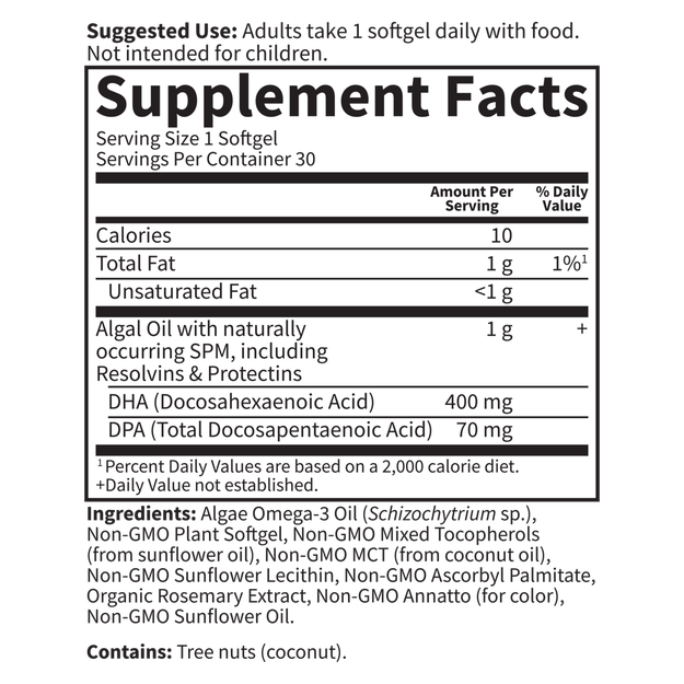 Jardín de la vida DHA Softgels veganos prenatales