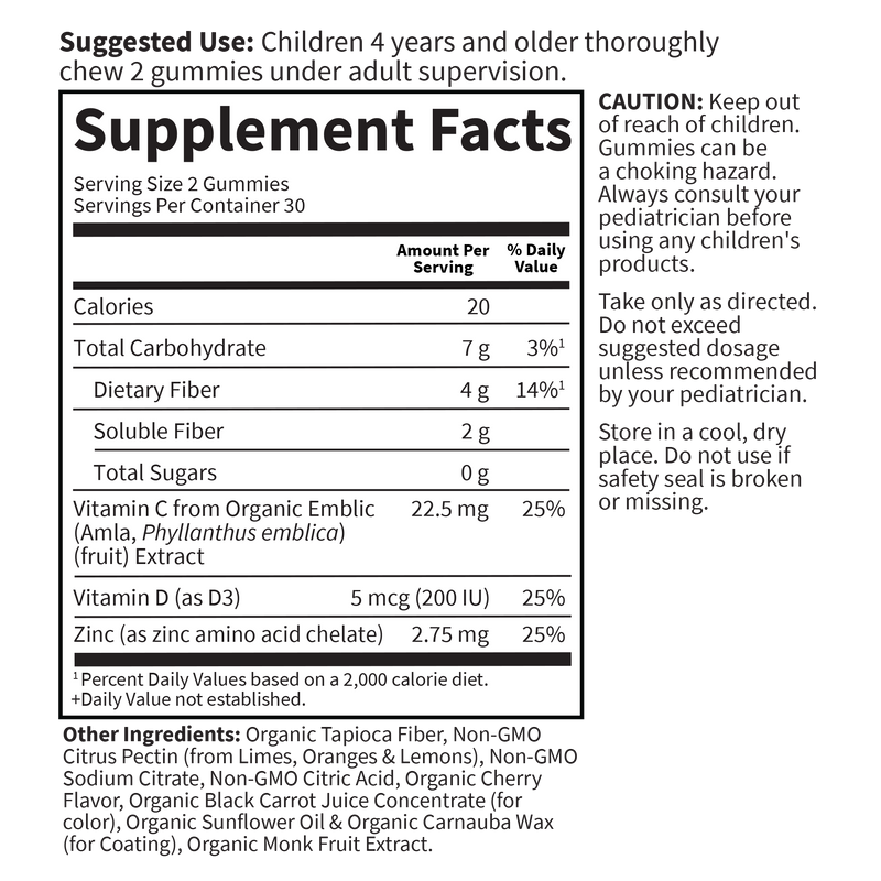 Jardín de la vida niños Gomitas de cereza inmunes orgánicas