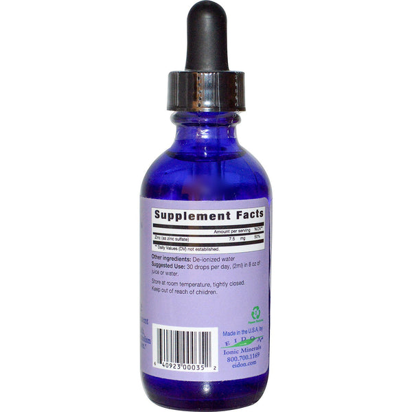 Eidon Ionic Minerals Zinc Liquid Concentrate, 2 Oz