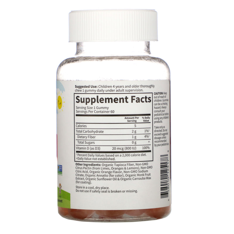 Jardín de vida para niños Vitamina D3 Gomme de naranja