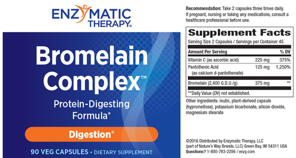 Nature's Way Bromelain Plus 90 Vagetable Capsules