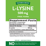 Nature's Truth L lysine 500mg 130 Caplets
