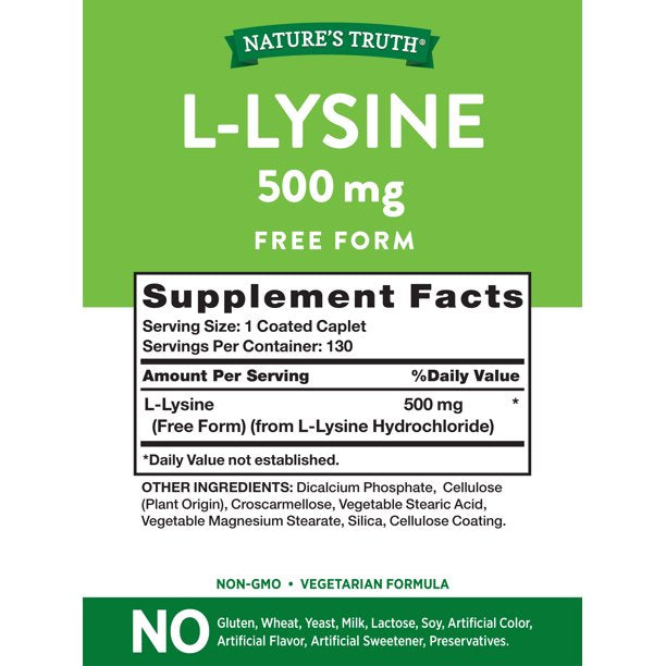 Nature's Truth L lysine 500mg 130 Caplets