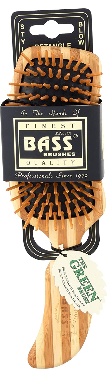 The Green Brush 19 Semi 'S' Hairbrush with Bamboo Pins + Bamboo Handle
