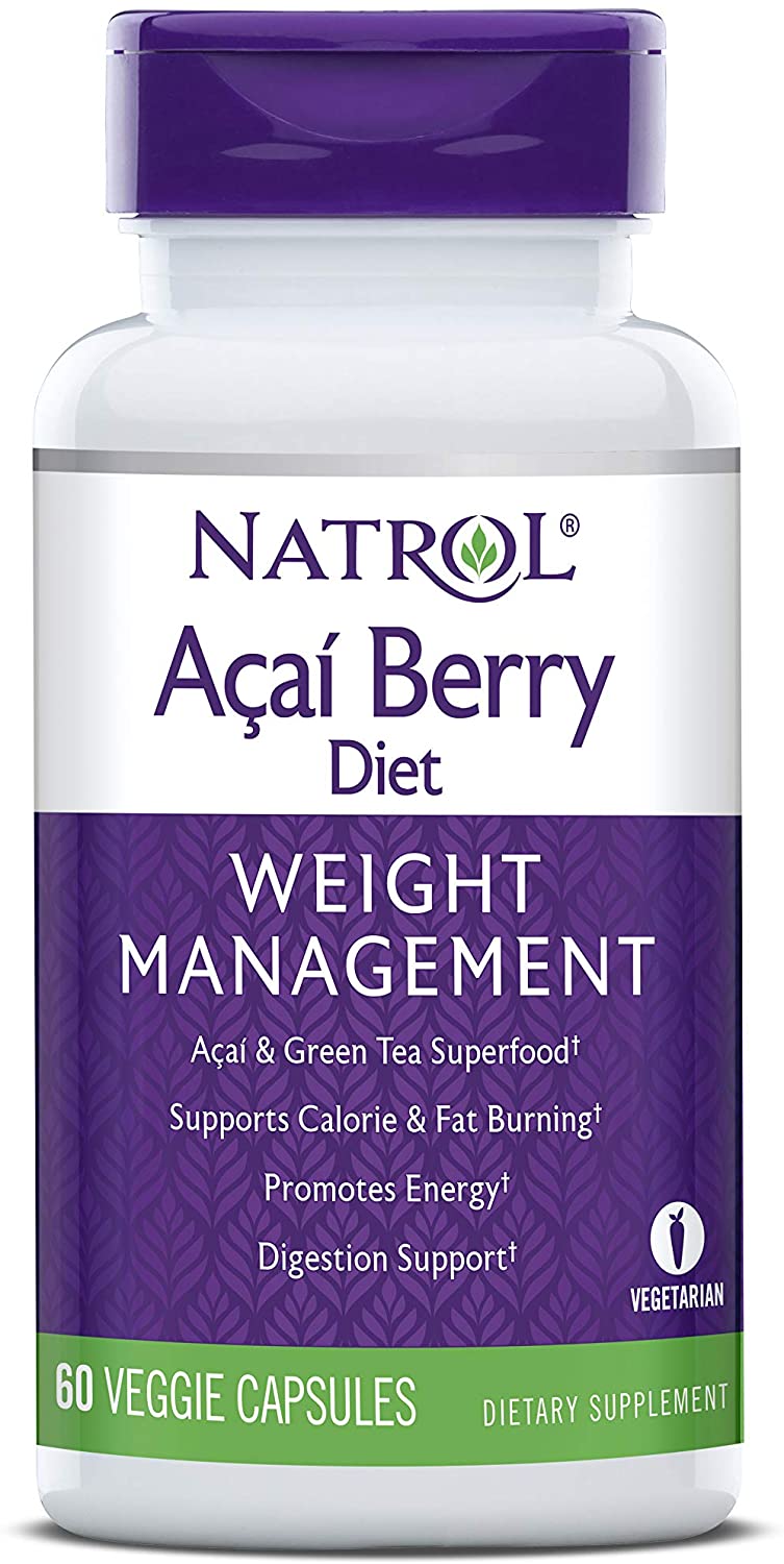Natrol acai berry 1000mg vegetales 60+15 cápsulas