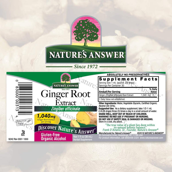 NATURES ANSWER GINGER ROOT EXTRACT 1 Oz