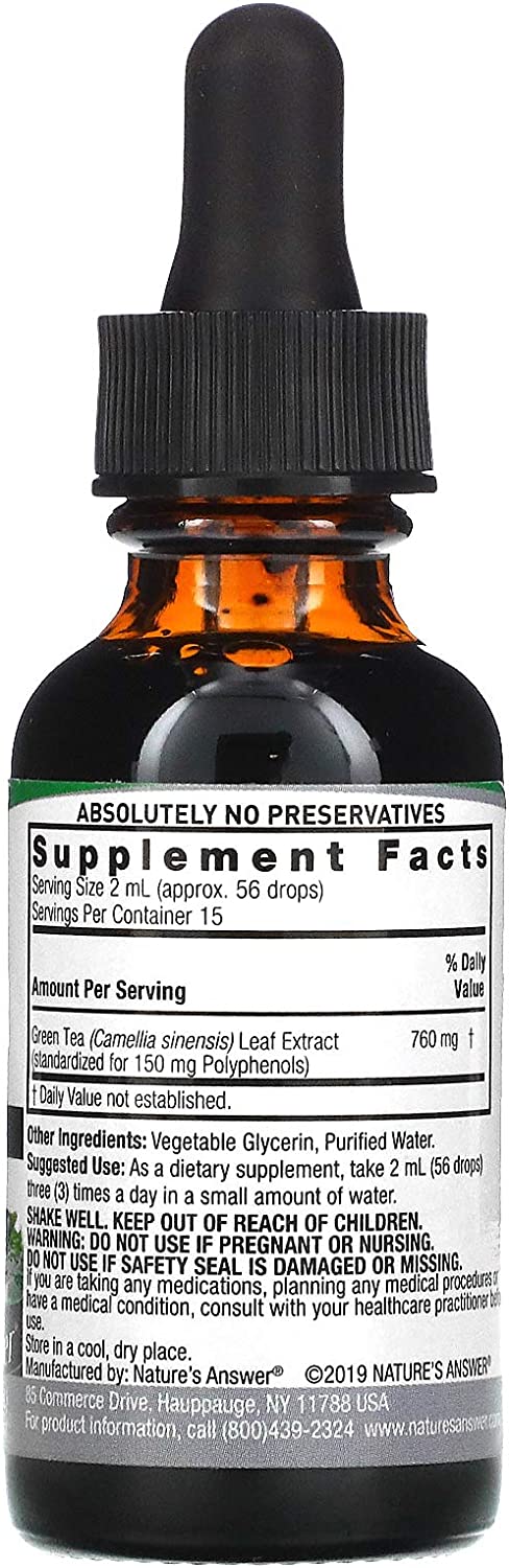 NATURES ANSWER GREEN TEA EXTRACT 1 Oz