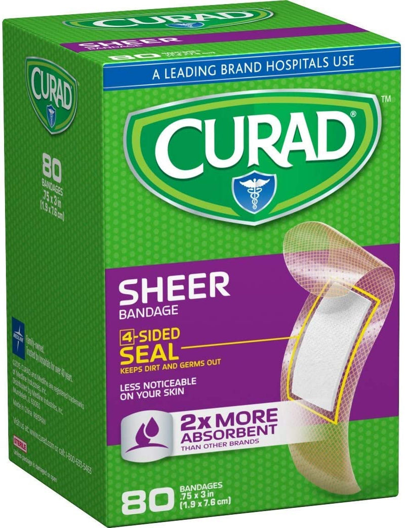 Curad Sheer Bandages 80 ct