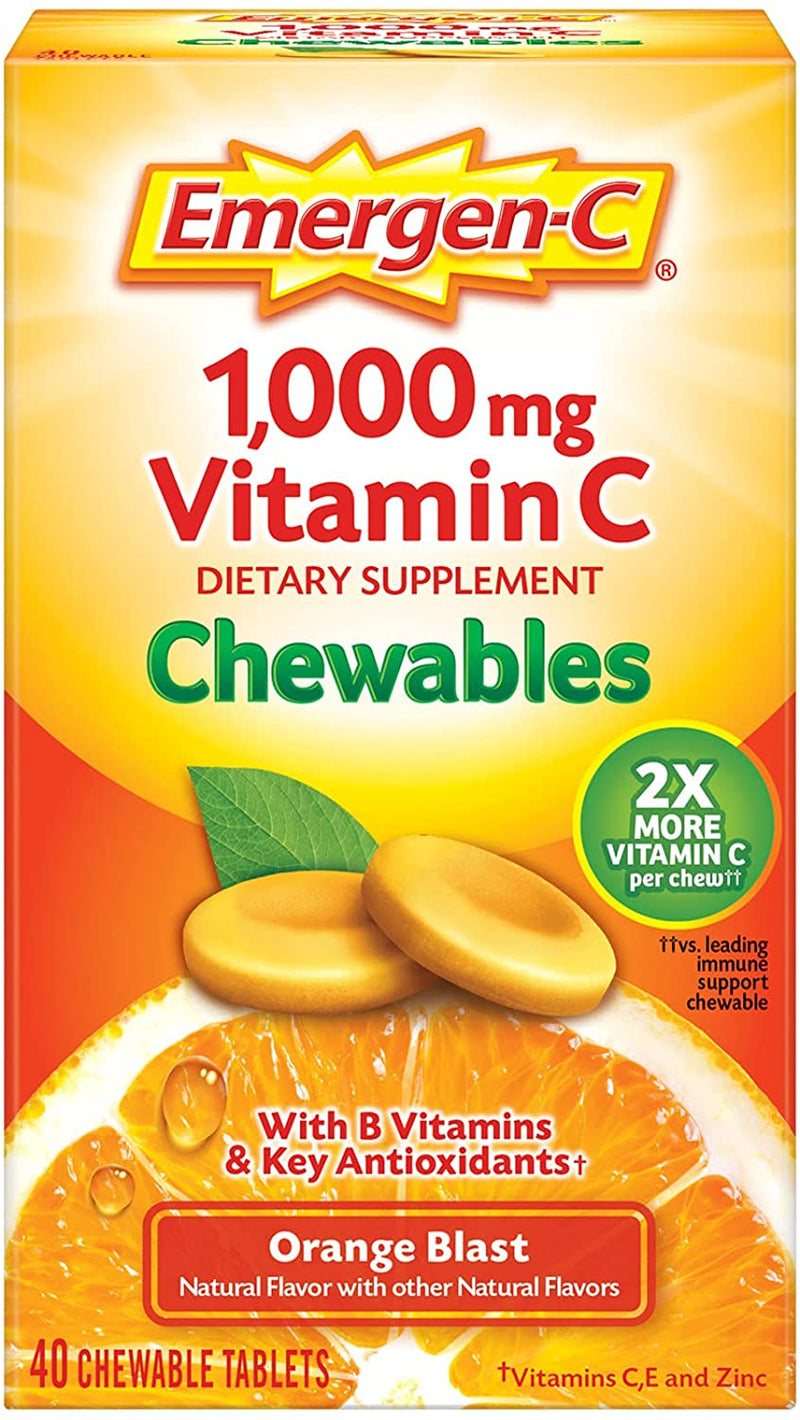 Emerge-c 1000mg vitamina C masticables explosión naranja