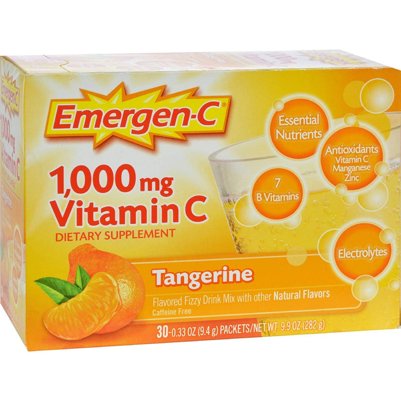 Emergen-C Vitamina C Mezcla con sabor a mandarina 30 paquetes, 0.33 oz