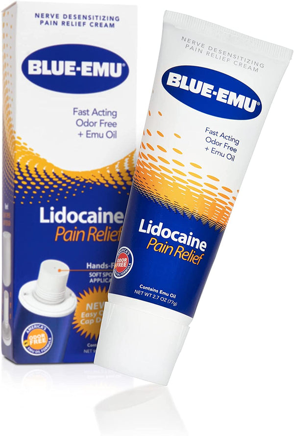 Blue-Emu Lidocaine Numbing Cream Maximum Strength Pain Relief, 2.7 oz