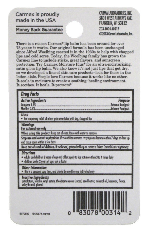 Carmex Original Flavor Moisturizing Lip Balm Tube Value Pack,0.35 Ounce (3 Count)