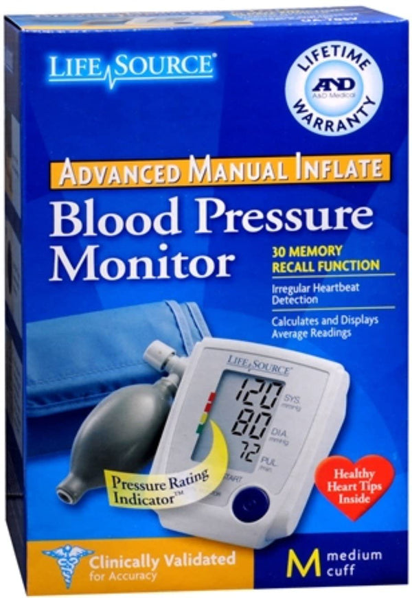 LifeSource Blood Pressure Monitor Advanced Manual Inflate Medium