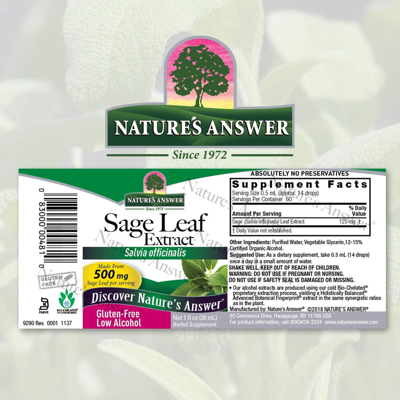NATURES ANSWER SAGE LEAF 1 Oz