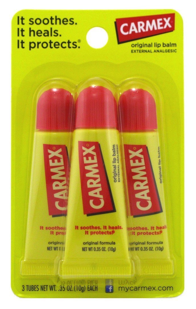 Carmex Original Flavor Moisturizing Lip Balm Tube Value Pack,0.35 Ounce (3 Count)