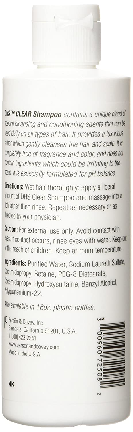 DHS Clear Shampoo Fragance Free 8 oz