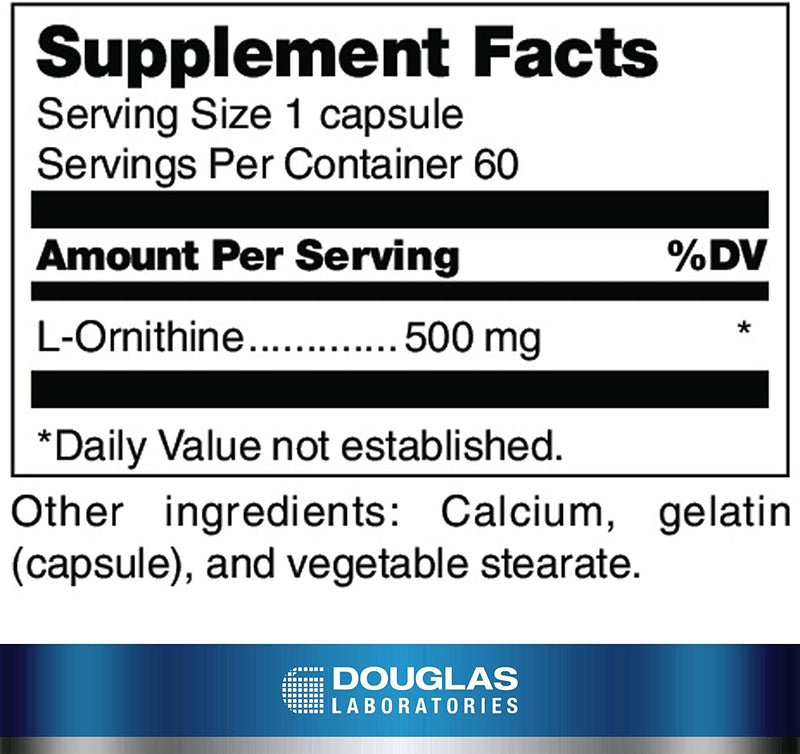 Douglas Laboratories L-Ornithine 500mg Capsules