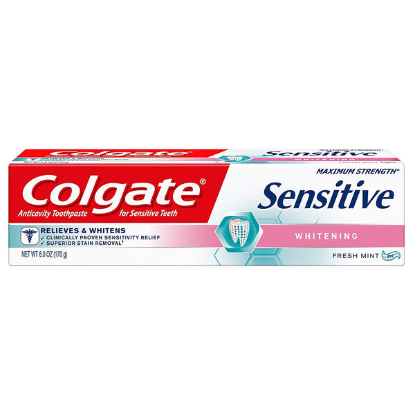 Pasta de dientes blanqueador de resistencia máxima sensible a Colgate. 6 oz