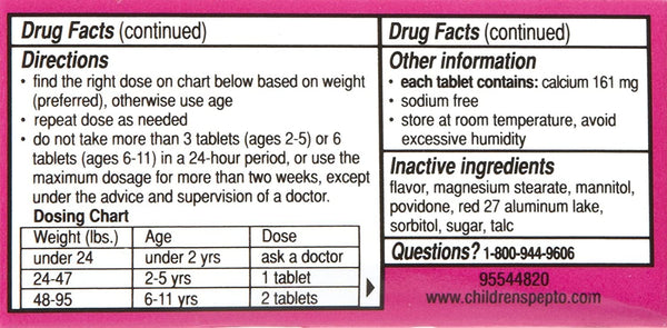 Pepto Bismol Pepto Children's Chewable Tablets