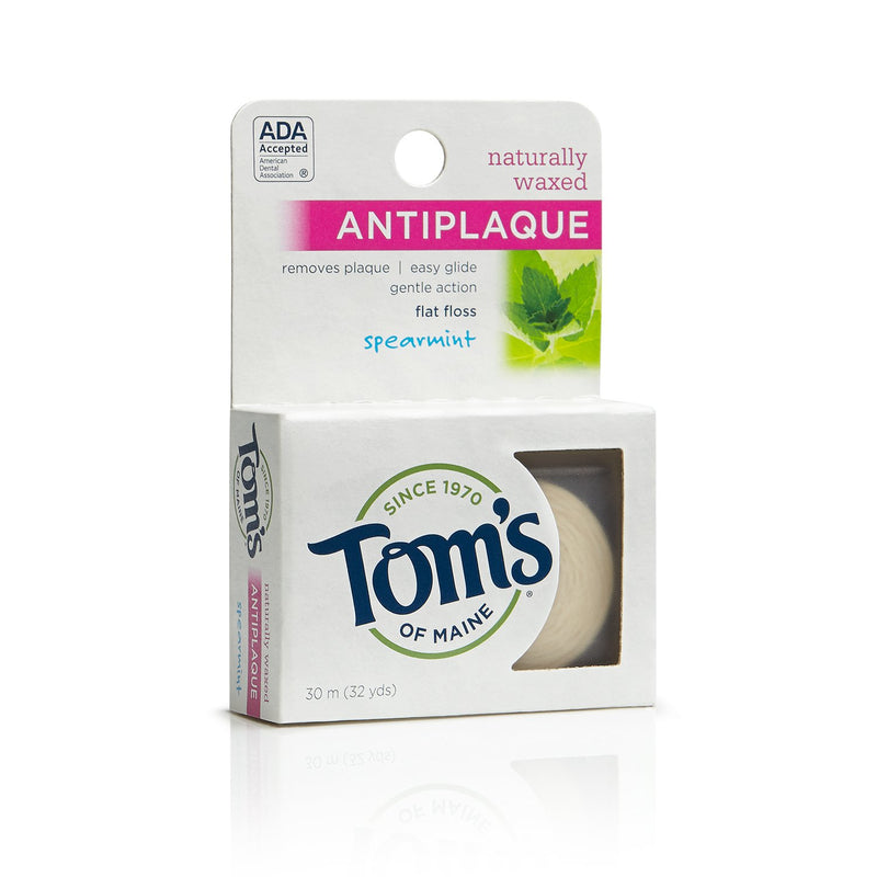 Tom's de Maine, naturalmente, cera hilo dental antiplaque, Spearmint, 32 yd