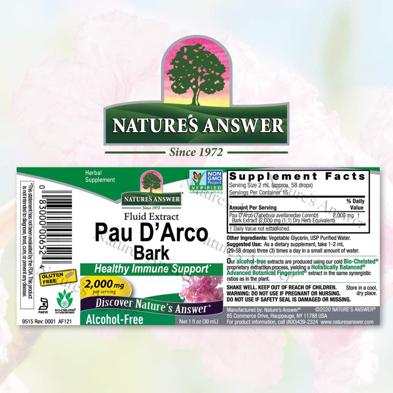 Naturalización Respuesta pau d arco corteza 1oz