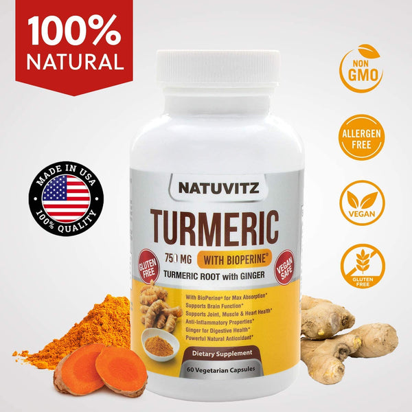 Natuvitz cúrcuma 750 mg con cápsulas vegetarianas bioperina
