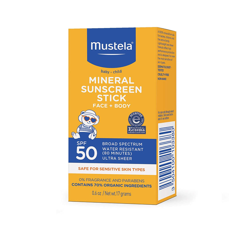 Mustela Baby Child Mineral Sunscreen SPF 50 Face Body 0.6 Oz