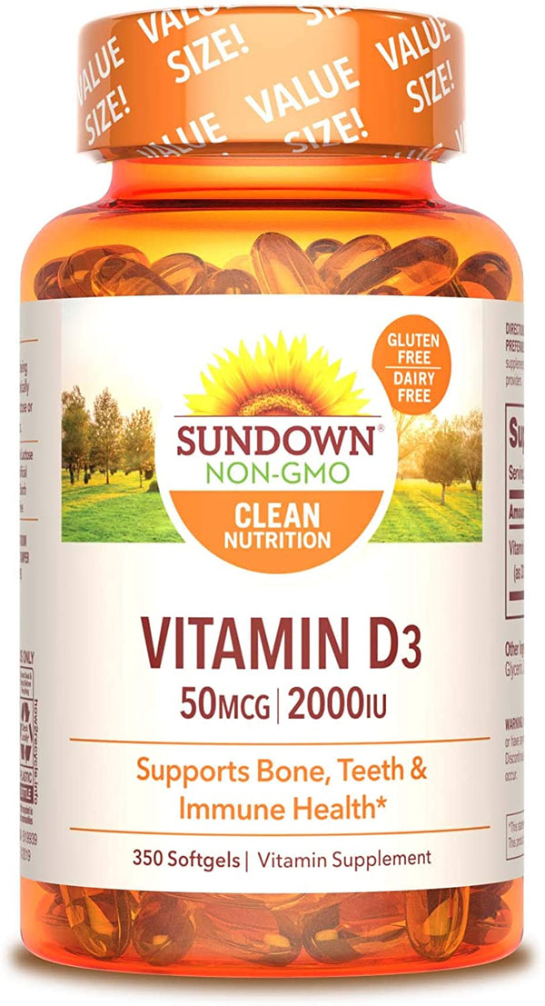 Sundown Vitamin D3 2000 IU Softgels