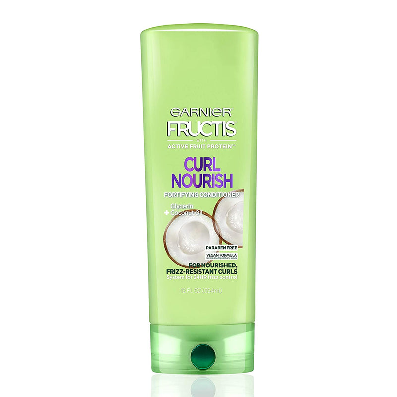 Garnier fructis Curl nurish acondicionador infundido con aceite de coco y glicerina 12 oz.