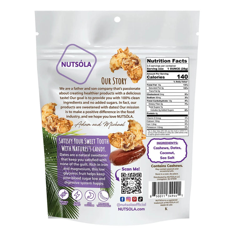 Nutsola Coconut Cream Date Glazed Cashews 3.5oz