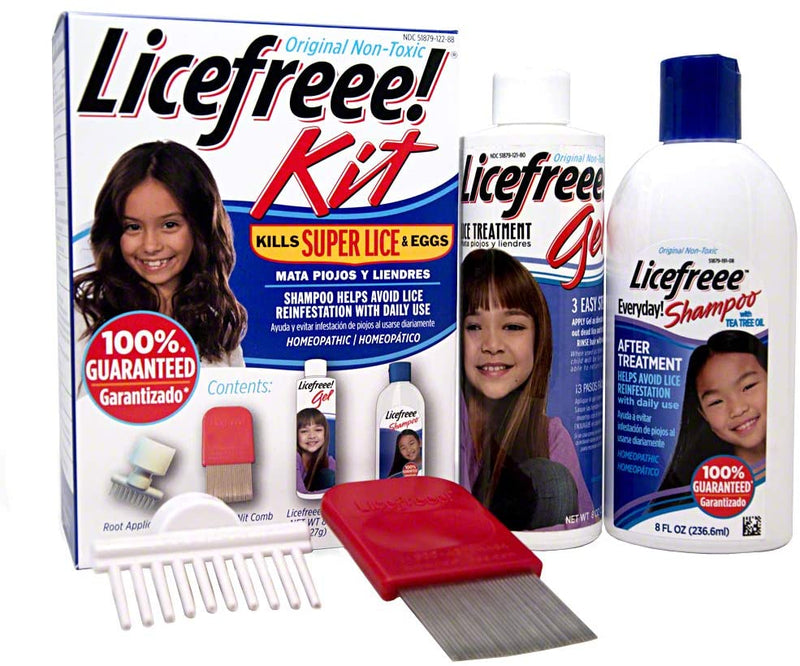 Licefreee Kit All-In-One Complete Lice Killing Treatment, Daily Maintenance Shampoo & Professional Nit Comb In One Box, Set