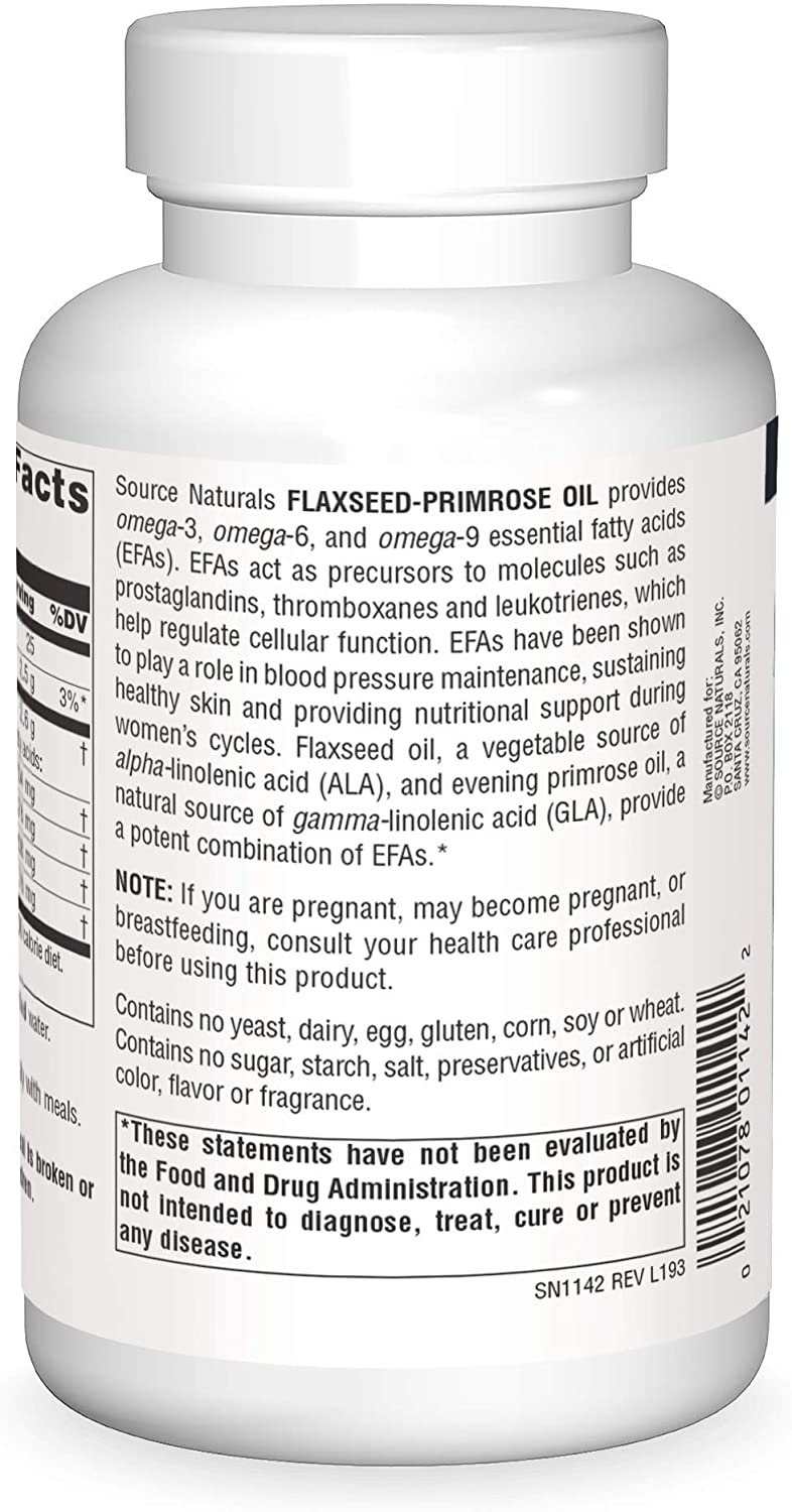 Source Naturals Flaxseed Primrose Oil 1300 Mg Softgels