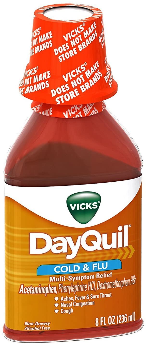Vicks Dayquil Alivio de frío y gripe Líquido, 8 onza fluida