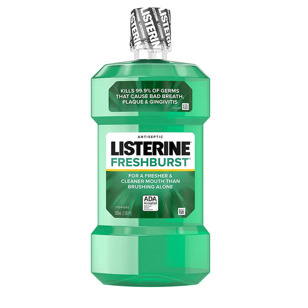 Listerine Freshburst Antiseptic Mouthwash with Germ-Killing Oral Care Formula to Fight Bad Breath, Plaque and Gingivitis, 500 mL
