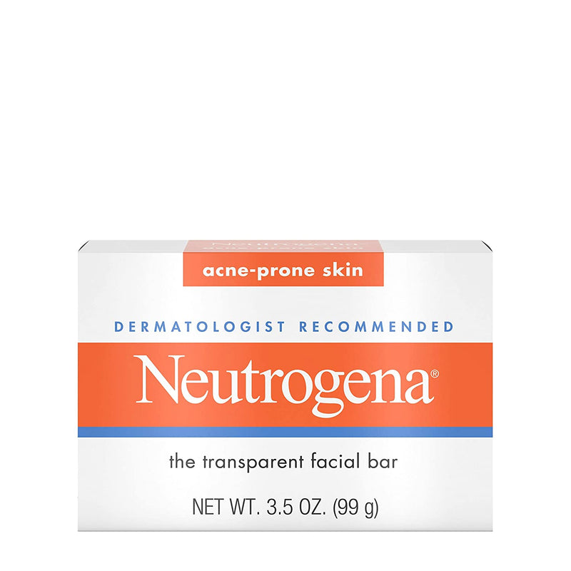 Barra de limpieza facial transparente de Neutrogena, 3.5 oz