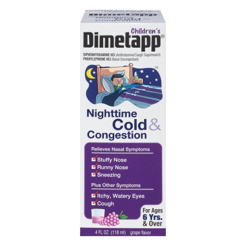Dimetapp Childrens Nighttime Cold and Congestion Grape - 4 fl oz