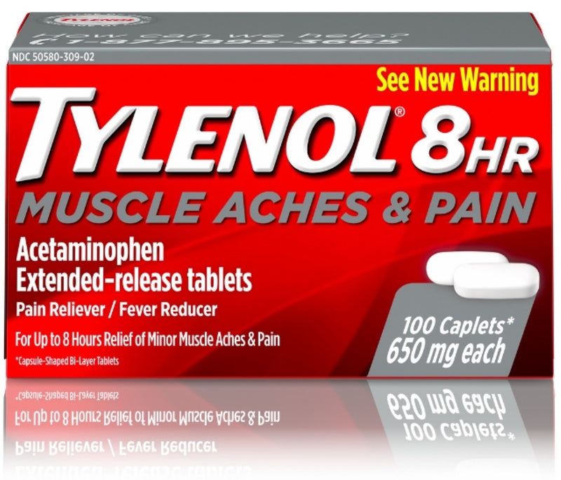 Tylenol 8 horas dolores musculares y cápsulas de dolor 650 mg 100 ea