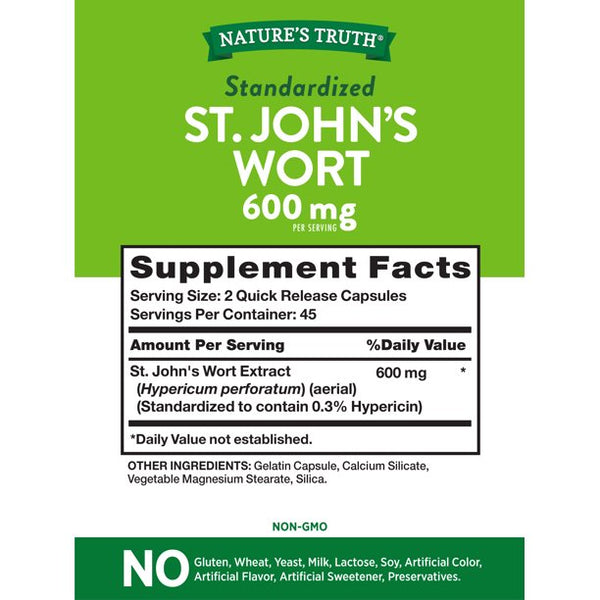 Nature's Truth St. John's Wort Extract 300 mg 90 Quick Release Capsules