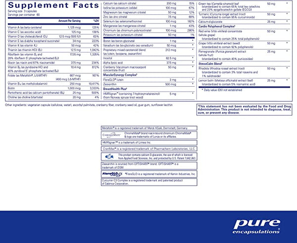 Encapsulaciones puras nutrientes de mujeres 180 cápsulas