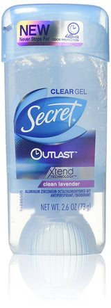 Secret Outlast Clear Gel Deodorant Lavender 2.7Oz