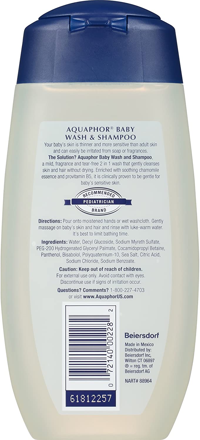 Aquaphor Baby Wash and Shampoo. 8.4 FL. OZ