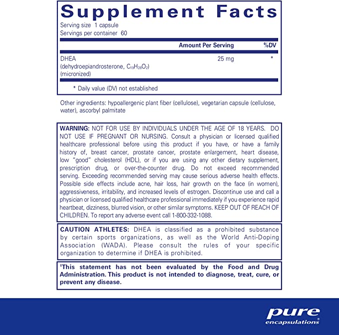 Pure Encapsulations DHEA 25 mg 60 Capsules